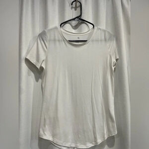 White SO Favorite Crew Tee T-Shirt Size XS with rounded bottom hem
